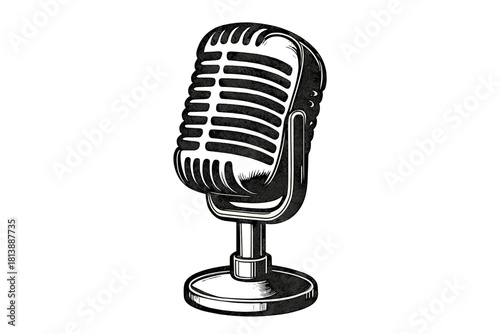 Iconic vintage studio microphone for radio, podcasting, and live performance