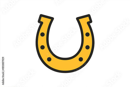 Golden horseshoe icon symbolizing good luck and fortune