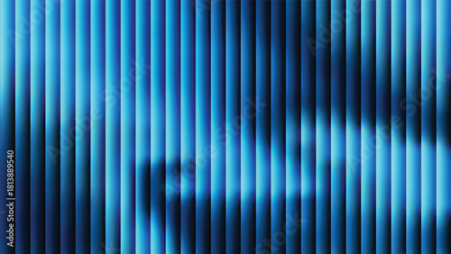 Blue black gradient abstract background with ribbed glass effect. Futuristic fractal glass background with soft wave and glow. Perfect for tech branding, poster, product presentation, ad designs