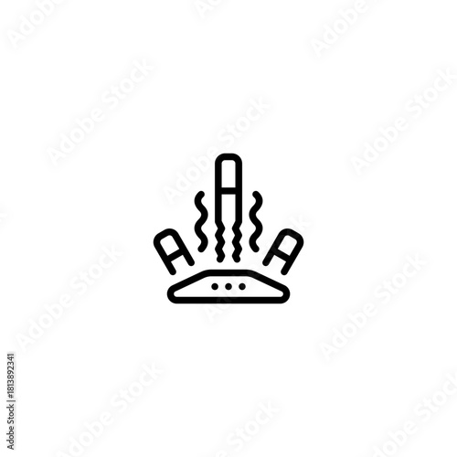 cigarette filter in the sand icon and illustration