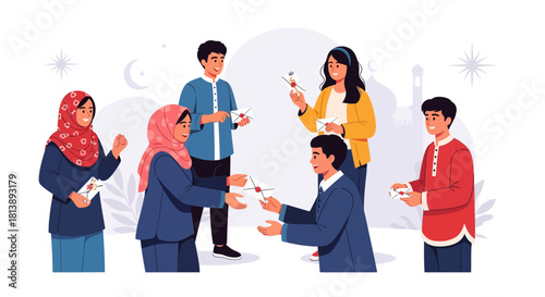 Celebration of Friendship and Connection with Diverse Young Adults in Festive