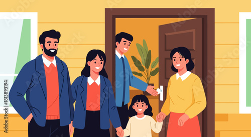 Family Gathering at Home Celebrating a Special Occasion with Joyful Interactions