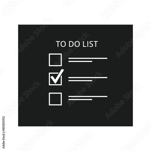 To do list with a checked item, isolated on