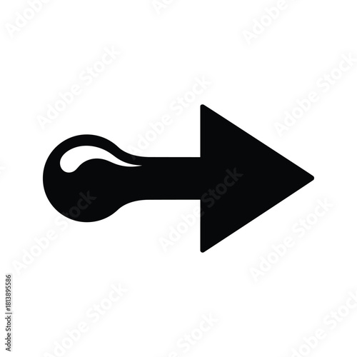 Right arrow symbol with a light bulb icon isolated on