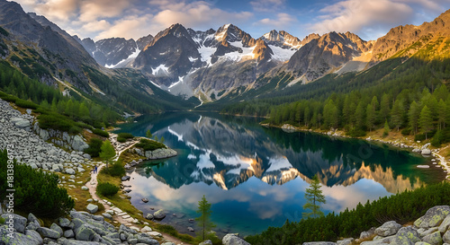 Fototapeta Naklejka Na Ścianę i Meble -  mountain lake in yosemite national park