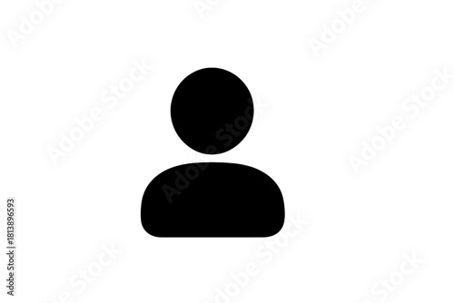Simple black silhouette icon of a generic user profile or avatar for web and app interfaces