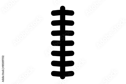 Simple black vertical line with multiple rounded horizontal crossbars