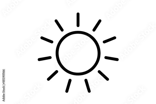 Minimalist outline icon representing the sun or brightness setting for user interface design