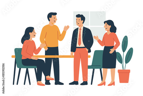 Professional business team meeting and collaboration discussing new ideas and strategy