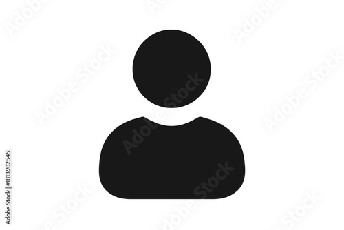 Generic default user profile avatar symbol in minimalist black silhouette style