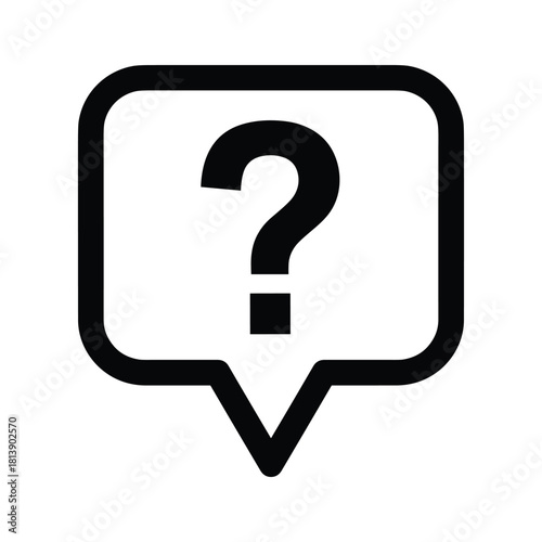Question mark inside a speech bubble, isolated on