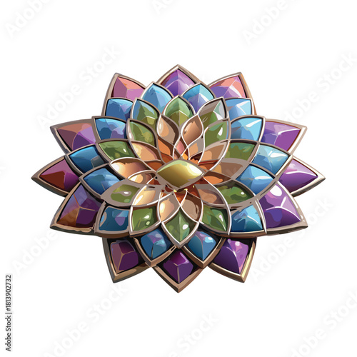 Minimal abstract flower pattern made from translucent overlapping layers vector illustration ai generated art