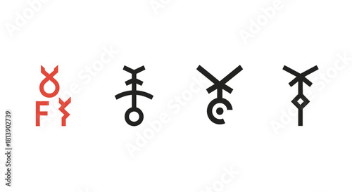 Mysterious Symbols and Glyphs Collection.