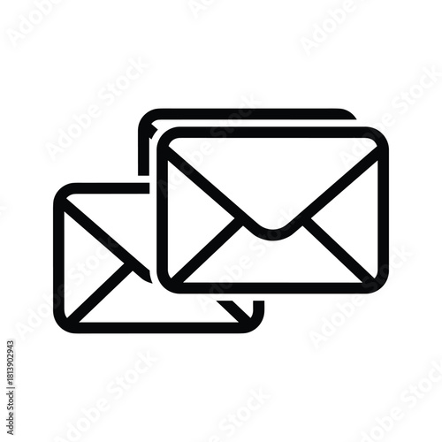 Two envelopes icon, symbolizing communication, mail, messages, or correspondence