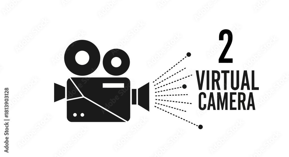 Obraz premium Virtual Camera Icon for Digital Media Production.
