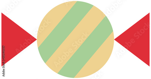 Sweet and Playful Striped Wrapped Candy Icon for Festive Designs