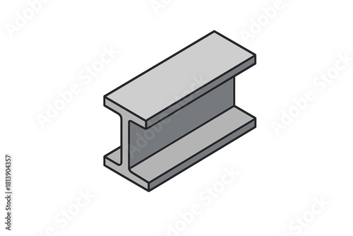 Structural steel I-beam cross section element for building and industrial framework