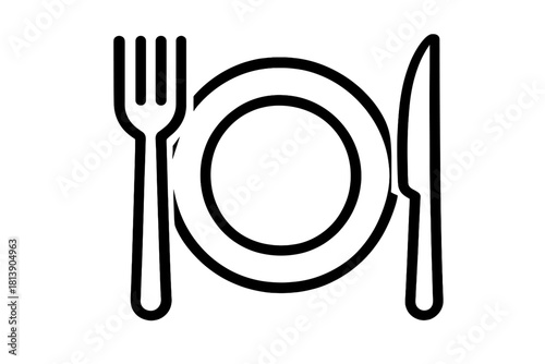Minimalist place setting with a dinner plate, fork, and knife ready for a meal