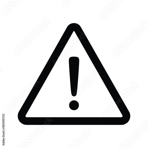 Warning sign with an exclamation mark inside a triangle, isolated on