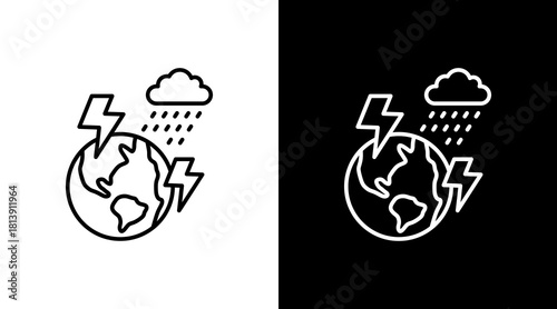 Climate White Icon Set Design