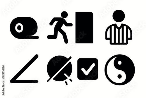 Minimalist icon set featuring diverse symbols for versatile design projects