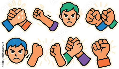 Empowerment and unity: illustrative hands and faces in a motivational design