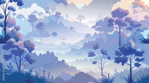 Seamless modern floral pattern made with intersecting abstract petals vector illustration ai generated art