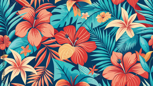 Flowing abstract petals overlapping to create a seamless floral design vector illustration ai generated art