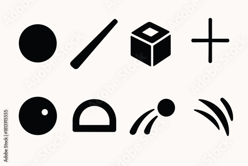 Billiards icon set for game design and sport illustration