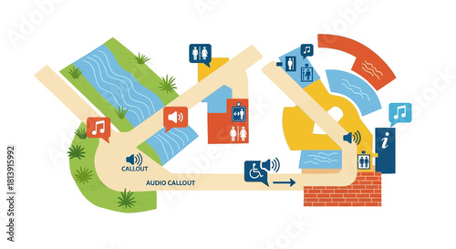 Detailed Map of an Outdoor Event Venue with Amenities.