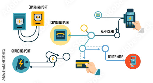 Electric Vehicle Charging and Payment System Diagram.