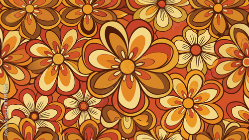 Flowing overlapping flower elements arranged in an elegant seamless pattern vector illustration ai generated art