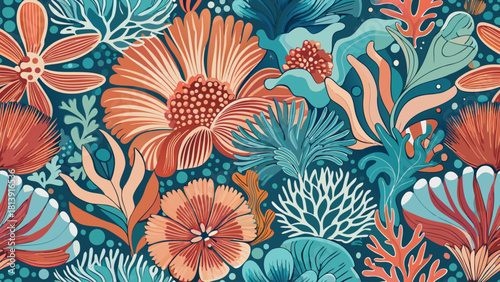 Contemporary abstract flower motif with layered overlapping petals vector illustration ai generated art