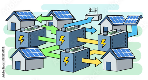 Solar Energy Network - Sustainable Power Distribution for Homes.