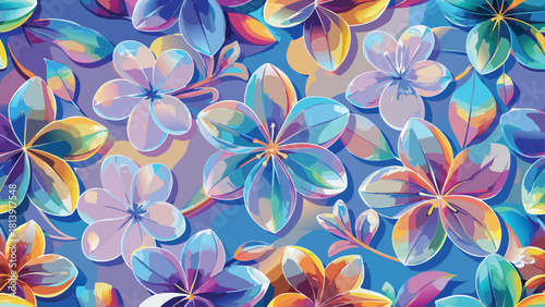 Soft layered floral shapes blended into a seamless abstract pattern vector illustration ai generated art