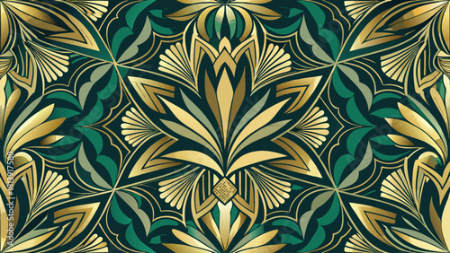 Overlapping petal elements creating a seamless artistic flower pattern vector illustration ai generated art