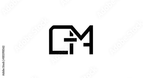Free Download Elegant and modern GM monogram logo design, sleek letter combination with geometric shapes - GFXLoad