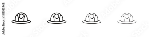 Firefighter hat icon line icon. linear style vector symbols collection on white background