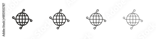 Global networking icon line icon. linear style vector symbols collection on white background
