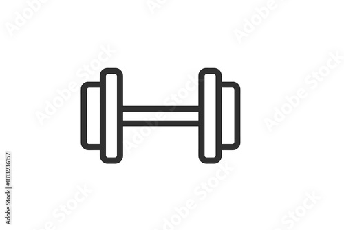 Minimalist symbol of a weightlifting barbell or dumbbell for gym and fitness applications