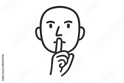 Person making shush gesture for silence or secrecy