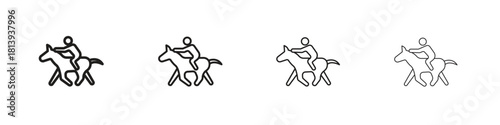 Horse riding icon line icon. linear style vector symbols collection on white background