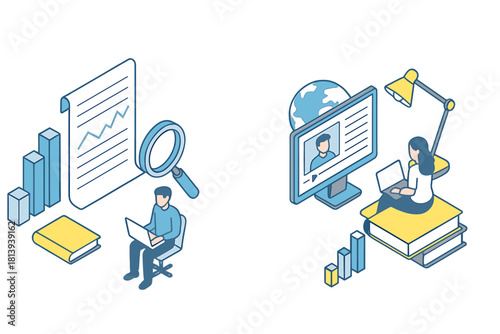 Data analysis, remote learning, and knowledge acquisition using digital technology
