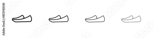 Loafer shoes icon line icon. linear style vector symbols collection on white background