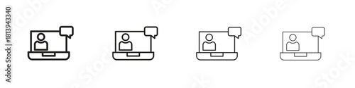 Online coaching icon line icon. linear style vector symbols collection on white background
