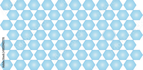Seamless repeating blue hexagonal pattern background ideal for technology, web design, or graphic banners.