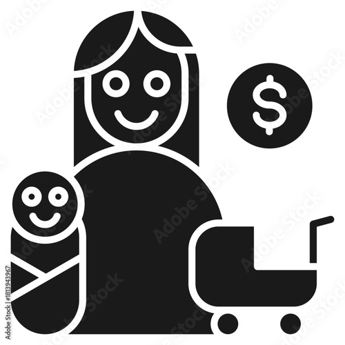 Child Care Assistance Glyph Icon
