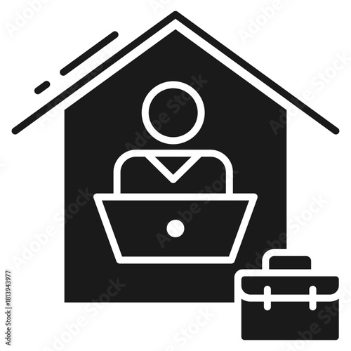 Remote Work Glyph Icon