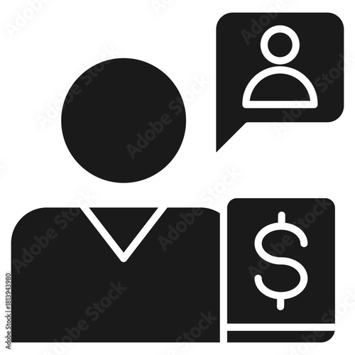 Financial Counseling Glyph Icon