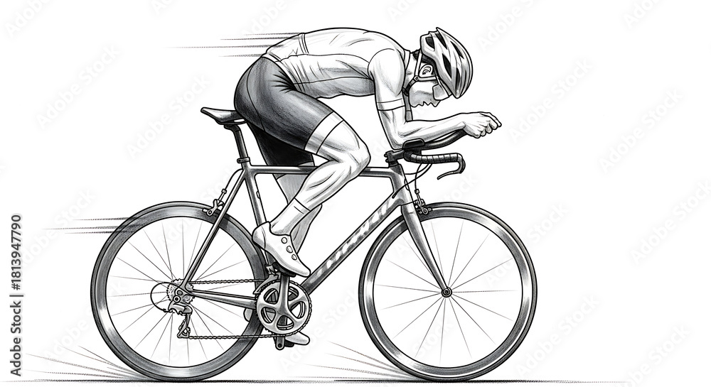Obraz premium Illustration of a cyclist in motion capturing the energy and dynamism of sport